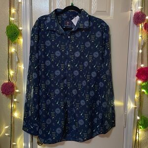 Simon Banks Happy New Year Long-sleeved Button Down Shirt